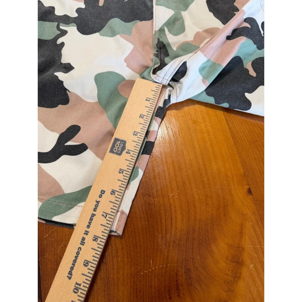 WeSC Rai Mens Camo Shorts Size 29 Pink Green White Camouflage Chino Streetwear